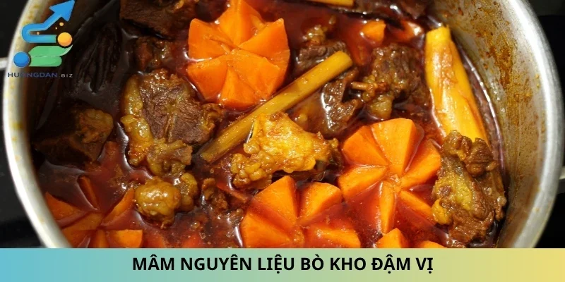 Mâm nguyên liệu bò kho đậm vị