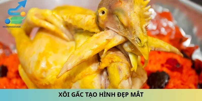 Xôi gấc tạo hình đẹp mắt